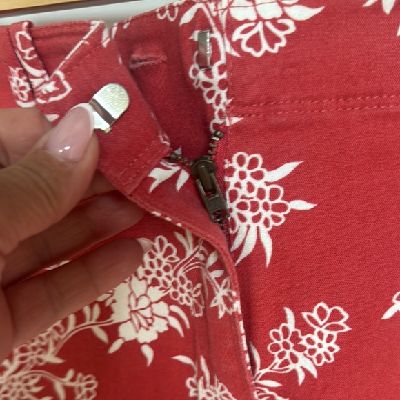 Loft floral red midi stretchy skirt - Picture 4 of 6